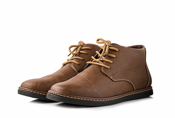 Leather shoes isolated on white background