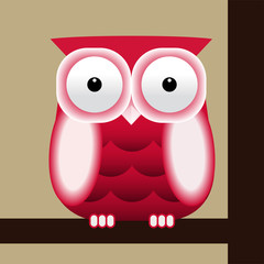 Vector illustration of a cute cartoon owl