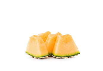 cantaloupe melon on white background