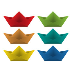 Origami boat. Vector illustration