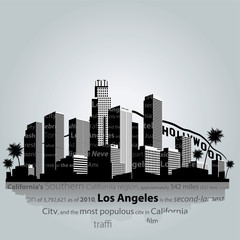 Obraz premium Los Angeles city silhouette.