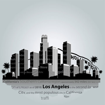 Los Angeles city silhouette.
