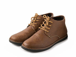 Leather shoes isolated on white background