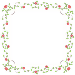 Roses floral frame