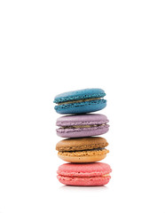 macaroons on white background