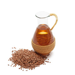 linseed oil with flax seeds