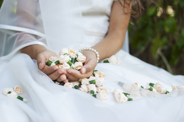 Bride first holy communion flowers