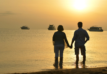  Senior couple at sea