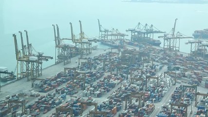 Time Lapse of clouds rolling by Maritime Port