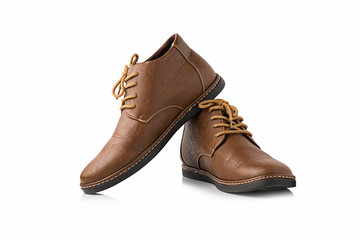 Leather shoes isolated on white background