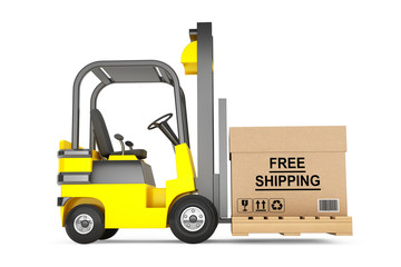 Forklift truck with Free Shipping Box and pallet