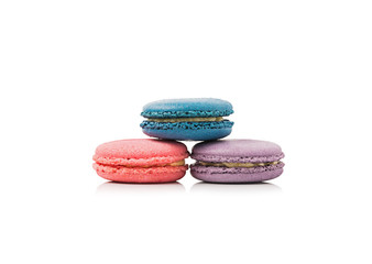 macaroons on white background