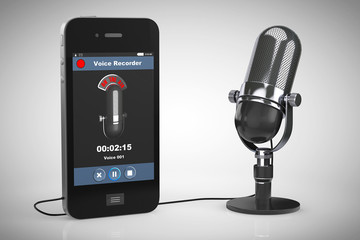 Mobile Phone as Voice Recorder with Microphone