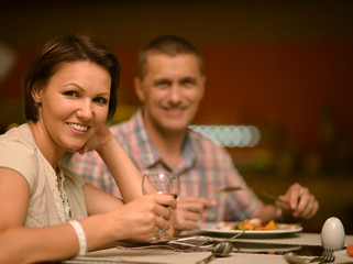 Fototapeta premium Happy family at the table 