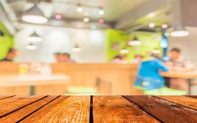 Coffee shop blur background with bokeh image.