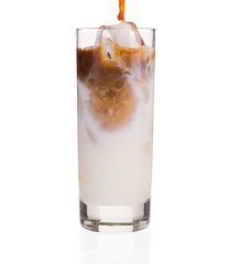 Cold coffee with ice