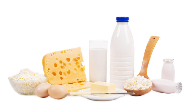 Dairy products and bread.