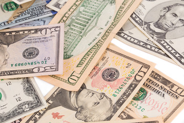 Sequence of dollar banknotes.