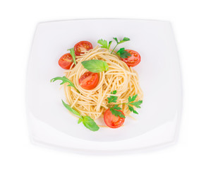 Italian pasta with basil