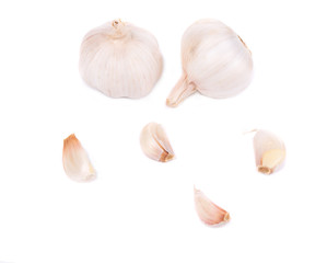 Close up of garlic head.