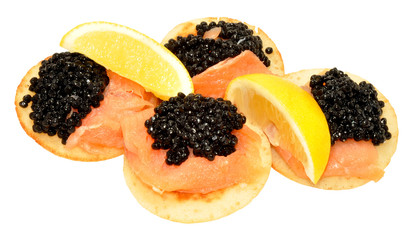 Salmon And Caviar Blini Pancakes