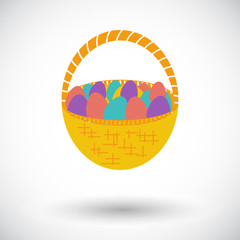 Fototapeta premium Basket of eggs single icon.