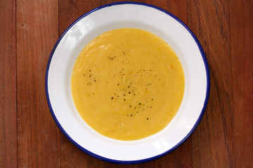 vegetable soup in plate