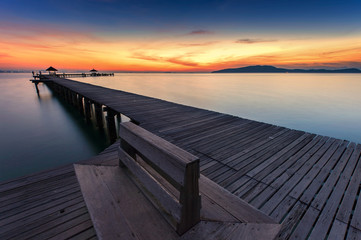Obraz premium sunset at the bridge