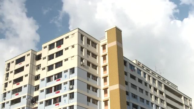 Time Lapse of clouds rolling by at Singapore apartments