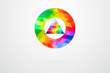 Circle And Triangle Color Palette Guide Spectrum Vector