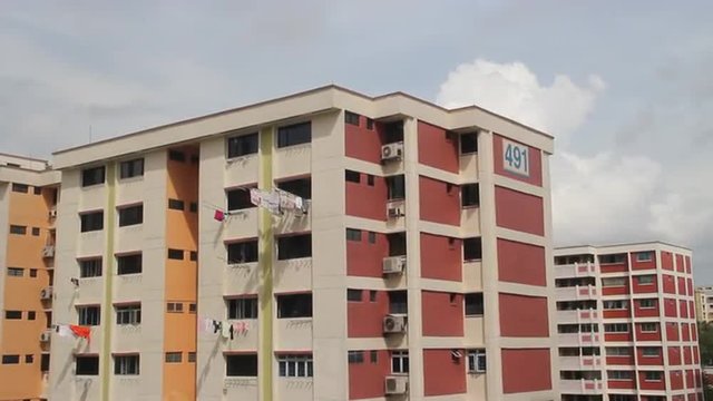 Time Lapse of clouds rolling by at Singapore apartments