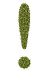 Exclamation mark made from grass