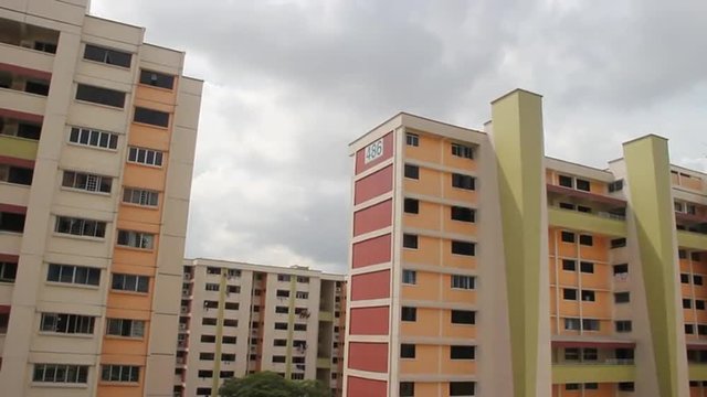 Time Lapse of clouds rolling by at Singapore apartments