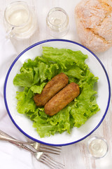 meat croquettes and wine