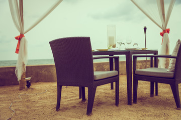 Beach table dinner