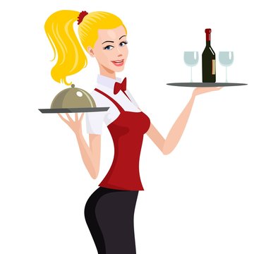 pretty blonde waitress