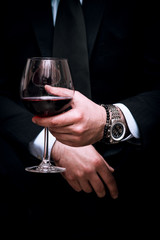 man and wine