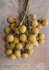 Longan Thai summer fruit on the wood