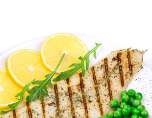 Grilled fish fillet.