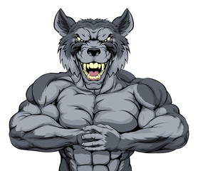 Mean wolf sports mascot © Christos Georghiou