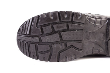Sole side of rubber boot.
