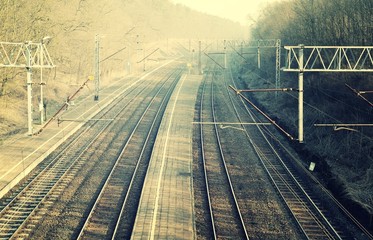 Railroad in vintage style.
