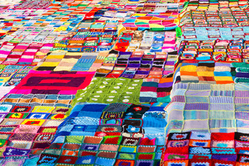 Colourful blocks of yarn