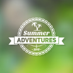 Retro summer vintage label on colorful background