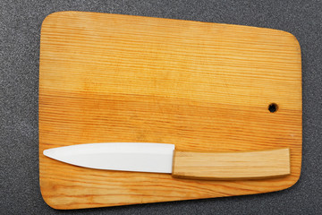 Wooden Kitchens Cutting Board and Knife