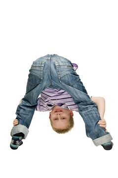 boy upside down