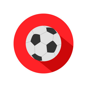 Flat football icon with soccer ball
