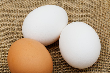 Three eggs closeup