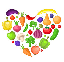 Fruits and vegetables heart