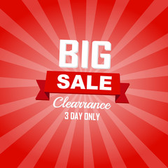 Big sale red color burst background